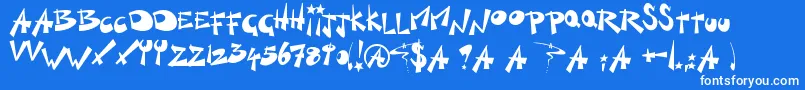 Czcionka KillSwitch – białe czcionki na niebieskim tle