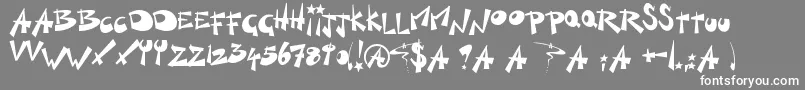KillSwitch-Schriftart – Weiße Schriften auf grauem Hintergrund