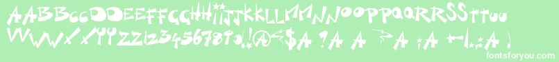 KillSwitch-fontti – valkoiset fontit vihreällä taustalla