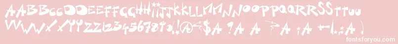 Fonte KillSwitch – fontes brancas em um fundo rosa