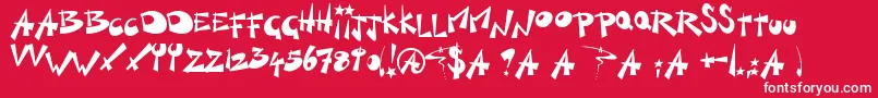 Czcionka KillSwitch – białe czcionki na czerwonym tle