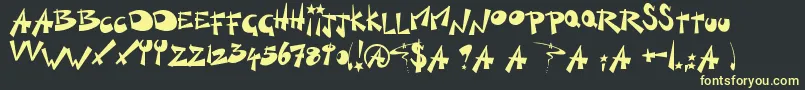 KillSwitch-Schriftart – Gelbe Schriften auf schwarzem Hintergrund