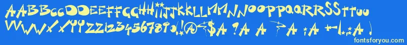 fuente KillSwitch – Fuentes Amarillas Sobre Fondo Azul