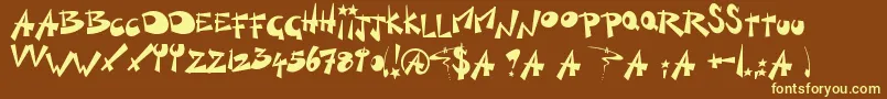 KillSwitch-Schriftart – Gelbe Schriften auf braunem Hintergrund