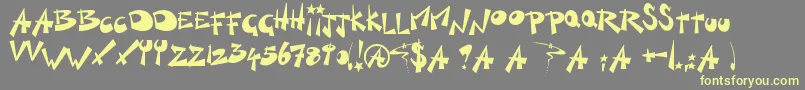 KillSwitch-Schriftart – Gelbe Schriften auf grauem Hintergrund