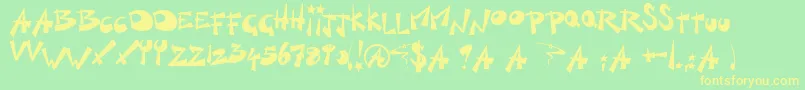 KillSwitch-fontti – keltaiset fontit vihreällä taustalla