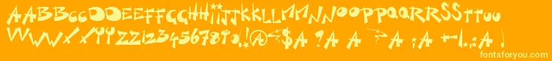 KillSwitch-Schriftart – Gelbe Schriften auf orangefarbenem Hintergrund