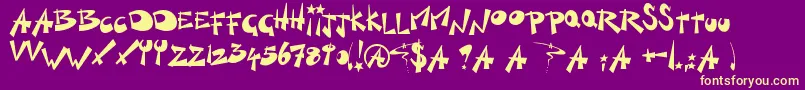 Шрифт KillSwitch – жёлтые шрифты на фиолетовом фоне
