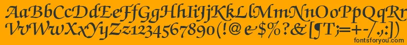 ZabriskiescriptswashDemiRegular Font – Black Fonts on Orange Background