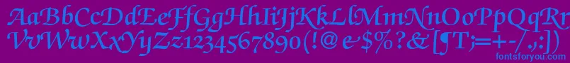 ZabriskiescriptswashDemiRegular Font – Blue Fonts on Purple Background