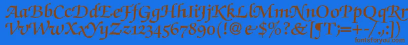 ZabriskiescriptswashDemiRegular Font – Brown Fonts on Blue Background