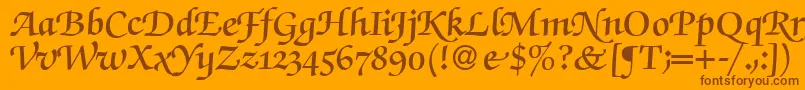 ZabriskiescriptswashDemiRegular Font – Brown Fonts on Orange Background