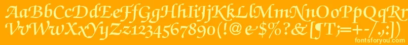 ZabriskiescriptswashDemiRegular Font – Yellow Fonts on Orange Background