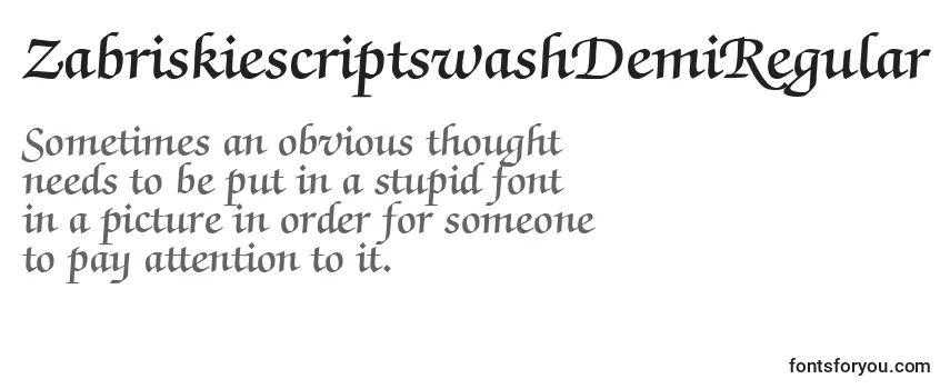 ZabriskiescriptswashDemiRegular Font