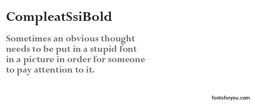 Review of the CompleatSsiBold Font