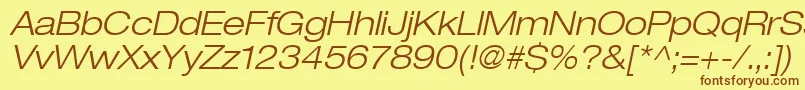 Heaveneticaextd4Ltoblsh Font – Brown Fonts on Yellow Background