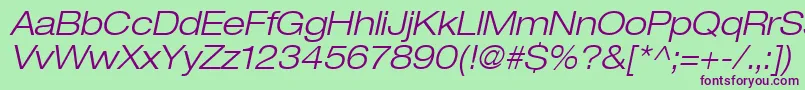 Heaveneticaextd4Ltoblsh Font – Purple Fonts on Green Background