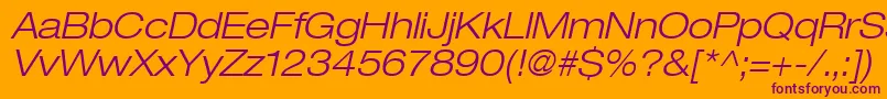 Heaveneticaextd4Ltoblsh Font – Purple Fonts on Orange Background