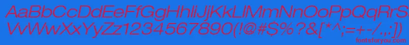 Heaveneticaextd4Ltoblsh Font – Red Fonts on Blue Background