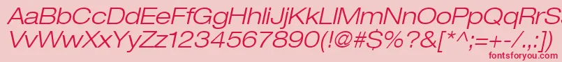 Heaveneticaextd4Ltoblsh-Schriftart – Rote Schriften auf rosa Hintergrund