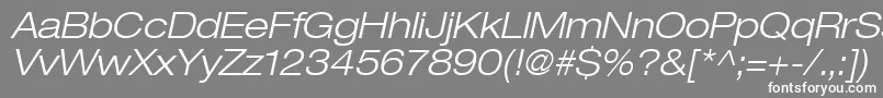 フォントHeaveneticaextd4Ltoblsh – 灰色の背景に白い文字