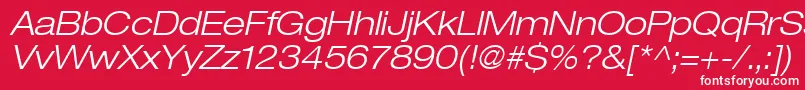 フォントHeaveneticaextd4Ltoblsh – 赤い背景に白い文字
