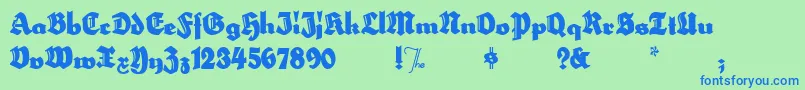 HerzogvongrafTallMeg-Schriftart – Blaue Schriften auf grünem Hintergrund