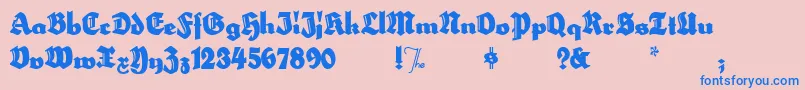 HerzogvongrafTallMeg-Schriftart – Blaue Schriften auf rosa Hintergrund