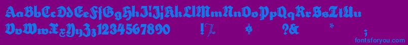 HerzogvongrafTallMeg-Schriftart – Blaue Schriften auf violettem Hintergrund