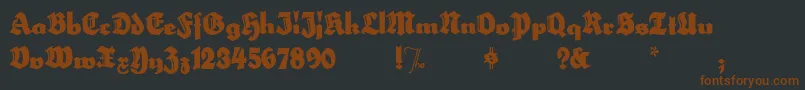 フォントHerzogvongrafTallMeg – 黒い背景に茶色のフォント