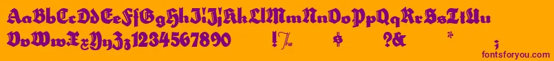 HerzogvongrafTallMeg Font – Purple Fonts on Orange Background