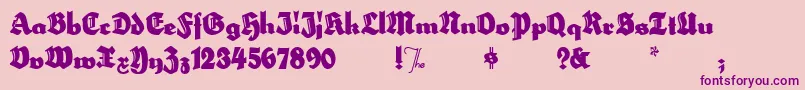 HerzogvongrafTallMeg-Schriftart – Violette Schriften auf rosa Hintergrund