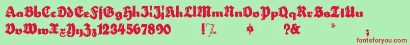 HerzogvongrafTallMeg Font – Red Fonts on Green Background