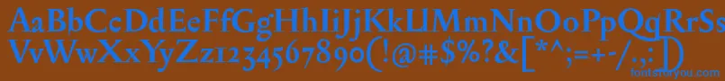 Czcionka SerapioniiBold – niebieskie czcionki na brązowym tle