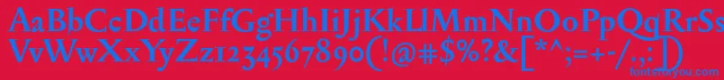 Czcionka SerapioniiBold – niebieskie czcionki na czerwonym tle