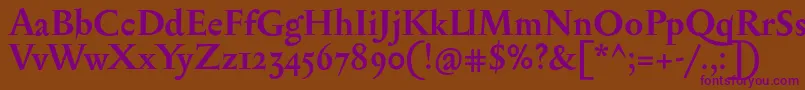 SerapioniiBold-Schriftart – Violette Schriften auf braunem Hintergrund