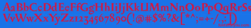 フォントSerapioniiBold – 赤い文字の青い背景