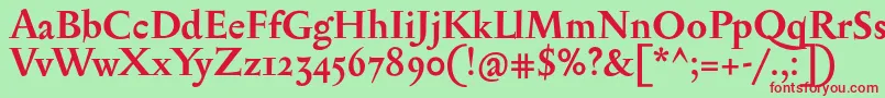 SerapioniiBold Font – Red Fonts on Green Background