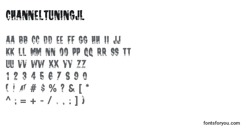 Czcionka ChannelTuningJl – alfabet, cyfry, specjalne znaki