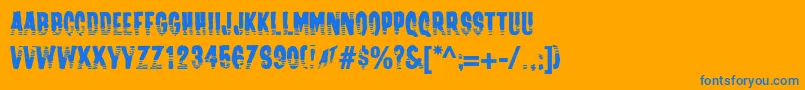 ChannelTuningJl Font – Blue Fonts on Orange Background