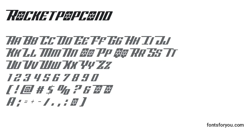 Schriftart Rocketpopcond – Alphabet, Zahlen, spezielle Symbole
