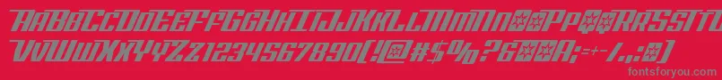 フォントRocketpopcond – 赤い背景に灰色の文字
