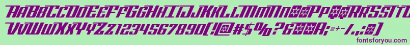 Rocketpopcond Font – Purple Fonts on Green Background