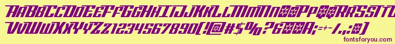 Rocketpopcond Font – Purple Fonts on Yellow Background