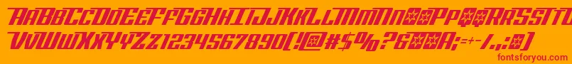 Rocketpopcond Font – Red Fonts on Orange Background