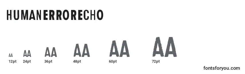 HumanErrorEcho Font Sizes