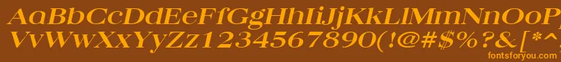 QuantasbroadBoldItalic Font – Orange Fonts on Brown Background