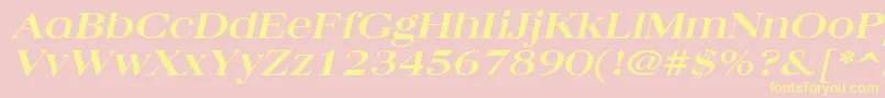 QuantasbroadBoldItalic Font – Yellow Fonts on Pink Background