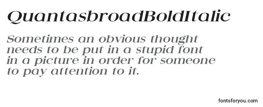 Review of the QuantasbroadBoldItalic Font