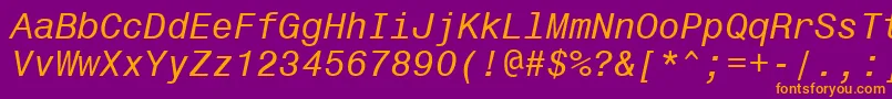 Monospace821ItalicBt Font – Orange Fonts on Purple Background